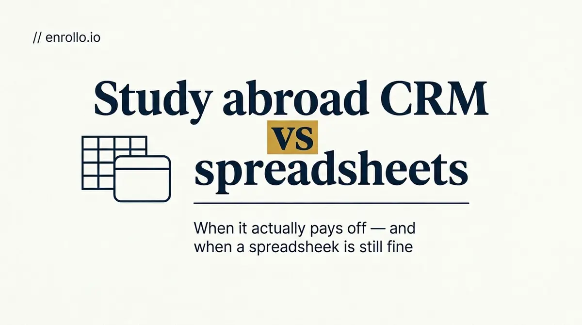 Study abroad CRM vs spreadsheets: when it pays off