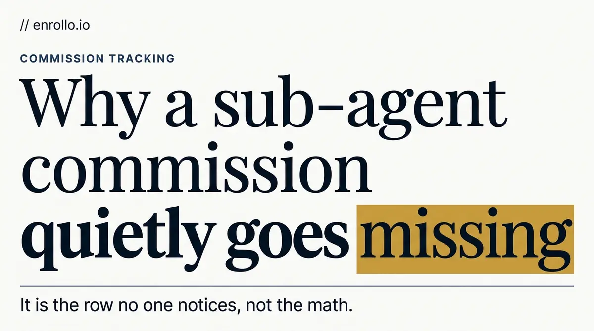Sub-Agent Commission Tracking for Boutique Agencies