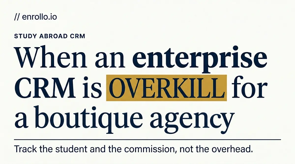 Study Abroad CRM Alternative for Boutique Agencies